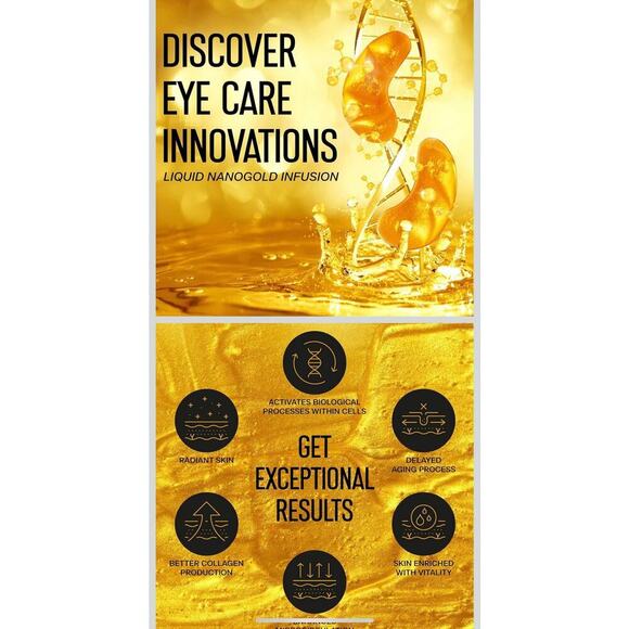 New KINPUR 24k Golden Eye Mask. 25 pairs (brand new never opened) - Picture 2 of 8